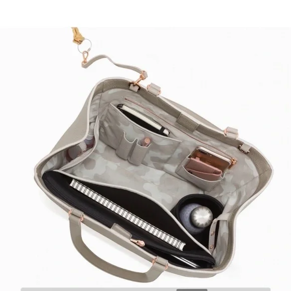 Dagne Dover Allyn Large Cream Tote Bag in bone color - Picture 3 of 14